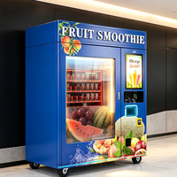 Máquina expendedora de batidos de frutas con limpieza a vapor automática, sin fregado manual, almacenamiento en congelador a -18°C, pantalla táctil de 27 pulgadas, control remoto