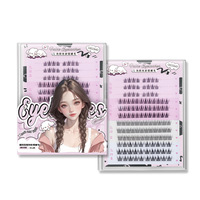 Gecomo Grande Capacité Livre de Cils 3D Sans Colle Mixte Faux Cils Comic Pure Desire Sunflower Segmented Fishtail Eyelash