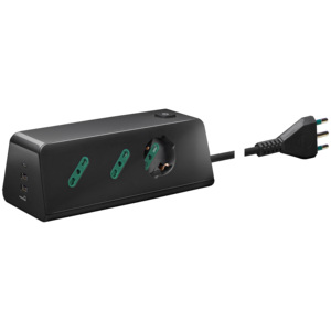Desk <b>Socket</b> 1 Univ + 2 P17 11 + 3 <b>USB</b> S17 Power Strip <b>With</b> Switch For Home Office Use - Product Image 1