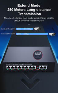 <span class=keywords><strong>Switch</strong></span> POE VLAN 120W con 8 Porte di Rete 10/100Mbps, Capacità <span class=keywords><strong>Switch</strong></span> 2Gbps, 2 Porte Uplink, IEEE802.3af/at, Alimentatore Integrato - Product Image 2