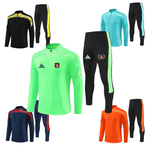 Venta al por mayor deporte chaquetas de manga larga chándal de entrenamiento de fútbol Logotipo de equipo personalizado fútbol uniformes de manga larga chándales de fútbol - Product Image 5