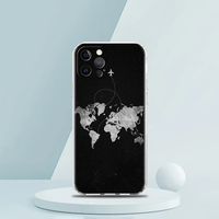 Pour iPhone 15 16 14 13 12 11 17 Pro Max Plus couverture transparente dessin animé carte du monde paysage Direction personnalisé impression UV coque de téléphone