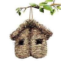 LUOYING GARDEN OUTDOOR COLLECTION Cage à oiseaux suspendue double porte Wuzhicao en fibre végétale écologique et mobile pour l'extérieur