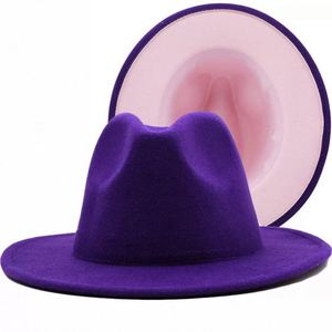 Chapeau Fedora bicolore personnalisé pour femme, motif uni, pour un usage décontracté ou pour une soirée - Product Image 1