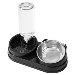 Distributeur automatique d'eau pour chat, double distributeur en acier inoxydable pour chiens et chats, station d'alimentation ovale pour animaux de compagnie - Product Image 5