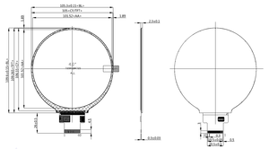 หน้าจอ LCD TFT แบบวงกลมขนาด 4.0 นิ้ว ความละเอียด 720x720 รองรับการเชื่อมต่อแบบ SPI+18 บิต RGB - Product Image 4