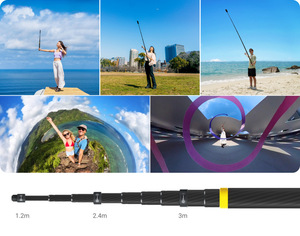 X704 Insta360 X3 Xtra <b>Camera</b> Carbon Fibre Black Selfie Stickenhanced Extended Edition Selfie Stick - Product Image 3