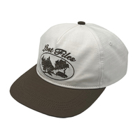 Gorra de 5 Paneles Ripstop Sin Estructura con Bordado, Visera Plana, Hebilla de Plástico, Ajuste Flexible, para Escalar, Montar, Gorra de Papá con Patrón de Letras, Unisex