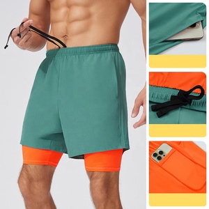Shorts de course 2 en 1 pour hommes, anti-transpiration, avec poche pour téléphone, vêtements de sport, shorts de <span class=keywords><strong>basket</strong></span>-ball, shorts de gym - Product Image 4