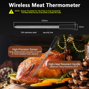 Thermomètre <span class=keywords><strong>de</strong></span> barbecue sans fil Smart APP Offre Spéciale avec 2 sondes et répéteur Construction en métal Connexion Bluetooth - Product Image 4