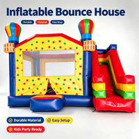 Château gonflable commercial avec toboggan intégré pour parc d'attractions, aire de jeux et événements