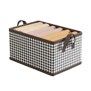 2023 Fashion New Home Storage Non-woven Thousand Bird Grid Clothes Storage Box.