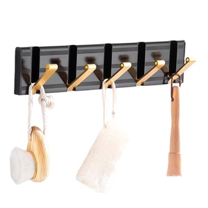 Nordic Black Gold Adhesive Steel Hooks Cozy Coat <b>Towel</b> Wall Hooks Bathroom <b>Kitchen</b> Garden <b>Towel</b> Coat Robe Hook Folding Hanger - Product Image 1