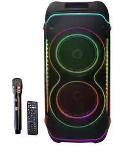Dual 10 Inch Outdoor Party Speaker 200W Portable Wireless Party Speaker With U Band Mic Wireless