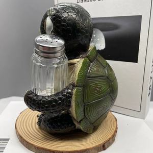 Turtle <b>Salt</b> <b>Shaker</b> Resin Craft Ornament Cartoon Animal Kitchen Decoration 12x10x16cm Novelty Table Accessory - Product Image 1