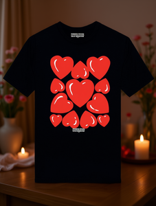 T-shirt da donna Kawasaki con stampa a cuore, girocollo, manica corta, vestibilità ampia, casual, per tutte le stagioni, lavabile in lavatrice - Product Image 2