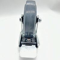 Roue pivotante VIMA de 3,5 pouces avec frein, caoutchouc gris, nylon, roue industrielle de 100 kg pour chariot, certifiée EN12532, silencieuse
