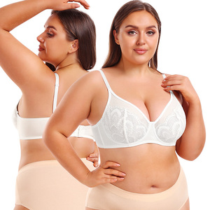 Ladymate ODM/OEM Sujetador De Encaje Talla Grande Sujetador Minimizador Para Mujer Cobertura Completa Sujetador De Encaje Sin Forro Sujetador De Talla Grande Con Aros - Product Image 1