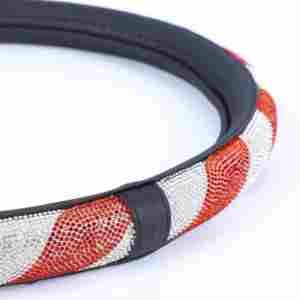 Cubiertas de lujo para <span class=keywords><strong>volante</strong></span> de coche <span class=keywords><strong>con</strong></span> logotipo personalizado, resistentes al desgaste, brillantes, diamantes de imitación, purpurina para <span class=keywords><strong>mujer</strong></span> - Product Image 4