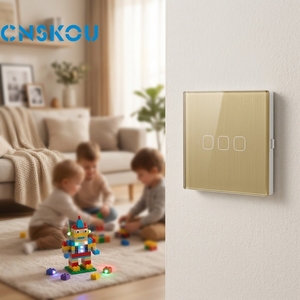 CNSKOU工厂新设计Aalexa Tuya 220v智能生活无线CE UKCA 1/2/3/4帮产品墙壁触摸WiFi智能灯开关 - Product Image 3