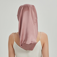 Bonnet de nuit en soie de mûrier 100% 16mm pour soins capillaires, grande taille, couleur unie, style long, bonnet de sommeil réglable pour femme avec lien