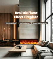 Cheminée électrique murale à flamme simulée multicolore avec fonction de chauffage, décoration intérieure pour projets hôteliers