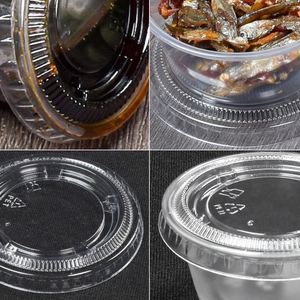 Gobelet à condiments en plastique transparent personnalisé, de qualité alimentaire, en PP, écologique, noir, très vendu en usine - Product Image 3
