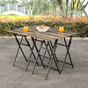 Lot de 4 plateaux TV DB sans assemblage requis Plateau à collation pliable Ensemble de table Petites tables à manger d'extérieur pour TV et manger - Product Image 4