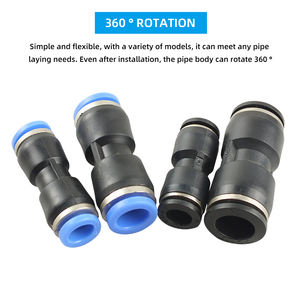 Adaptador traqueal preto Conector rápido reto de 2 vias Acessórios do conector de tubulação do plutônio Conexões pneumáticas Articulação <span class=keywords><strong>Tracheal</strong></span> - Product Image 5