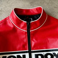 Veste de moto pour homme sur mesure OEM ODM, avec logo brodé, lettres et patch en cuir, veste de motard de course