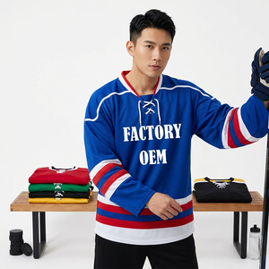 Custom Men's Red Ice Hockey Jersey V-Neck Full Sleeve Sublimated Moisture Wicking 220g Polyester Adult Team Name All Seasons - Product Image 1