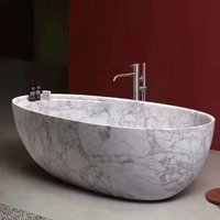 Salle de bain en pierre naturelle Baignoire en pierre de marbre blanc pour la décoration des toilettes