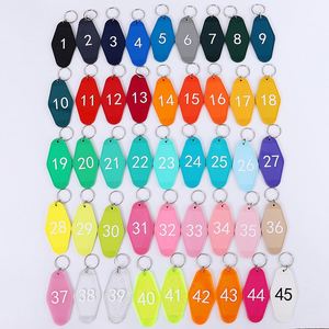 Custom logo Personalized Multiple Colors Blank Acrylic Motel and Hotel Keychain Plastic Retro Vintage Motel Room Hotel <b>Key</b> <b>Chain</b> - Product Image 1