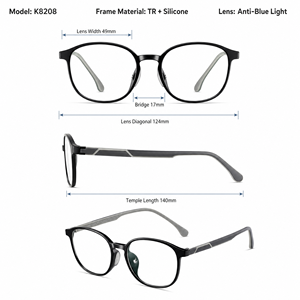 Montatura per Occhiali da Vista per Ragazze in TR90, Occhiali con Filtro Luce Blu, Montatura Personalizzabile per Computer BZh608ki - Product Image 4