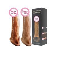Manchon Réutilisable pour Pénis, Extenseur Réaliste en Silicone, Préservatif d'Extension, Jouet Sexuel pour Hommes, Agrandisseur de Pénis, Gaine de Préservatif Retardante