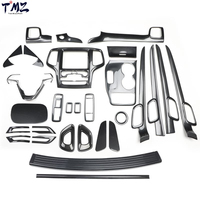 Kit de protection anti-rayures style fibre de carbone noire pour l'intérieur, garniture de recouvrement pour Jeep Grand Cherokee 2014-2015 conduite à gauche