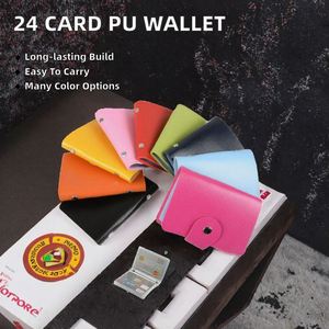 Custom <b>Small</b> Business Card Organizer Holder Soft PU Leather Credit Card Purse Pocket <b>Wallet</b> Case 24 Slots Credit Card Holder - Product Image 3