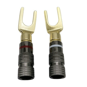 Conector de altavoz de audio con conector banana en forma de U chapado en oro - Product Image 4