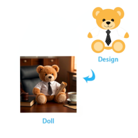 Peluches d'ours en peluche personnalisées Anime porte-clés ours en peluche pour pendentif de mascotte douce jouets d'animaux en peluche personnalisés