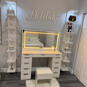 Bán buôn trang trí nội thất mục thiết kế hiện đại tích hợp tường tiết kiệm không gian bằng gỗ dọc kệ - Product Image 3