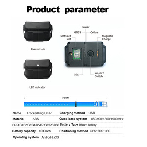 ปลอกคอสุนัขติดตาม GPS กันน้ำขนาดใหญ่ รุ่น DK07 4G สำหรับสุนัขและแมว ระบบติดตาม GPS แบบเรียลไทม์ ป้องกันการสูญหาย - Product Image 4