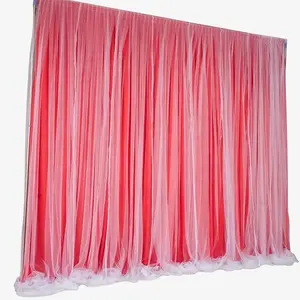 Đám cưới Backdrop hai lớp vải tuyn lưới nền cho sự kiện bên sử dụng