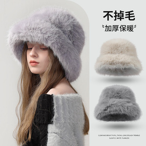 Ấm Dễ Thương Mùa Đông Xô Hat Cho Phụ Nữ Cô Gái Lông Nga ushanka Phụ Nữ Fluffy Tuyết Hat Mờ Ngư Dân Cap - Product Image 3