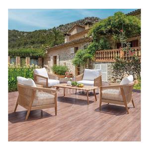 Sanouwin Luxury Teak Chaise Sofá seccional Juego de <span class=keywords><strong>muebles</strong></span> de jardín de <span class=keywords><strong>mimbre</strong></span> resistentes a la intemperie para uso en exteriores e interiores Directo de fábrica - Product Image 1