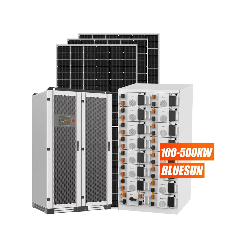 Bluesun Industrie 30kw 50kw 100kw 250kw 500kw Solar Systeme Solaire Hors Reseau Zonnepaneel Hybride Systeem Commerciële Epc 1c