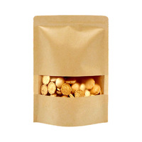 Sachet en papier kraft brun de qualité alimentaire, imprimé sur mesure, avec fermeture éclair, pour thé, sucre, aliments et croustilles, vente en gros