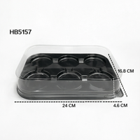 Boîte à pâtisserie transparente en PET avec logo personnalisé, épaisse, anti-fissures, alimentaire, pour gâteaux, biscuits, desserts, emballage en gros
