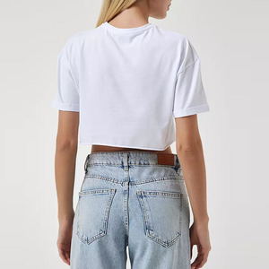 High Quality Women Casual <b>Crop</b> <b>Tops</b> Made in Best Material Lightweight Unique Style Women Cropped T Shirts in Reasonable Price - Product Image 4