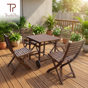 High Quality Durable Solid Wood LEO <b>Set</b> Contemporary Design Customizable Sizes <b>Restaurant</b> <b>Sets</b> Coffee Shop Hotel Garden Use - Product Image 6