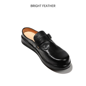 Sandales <span class=keywords><strong>Birkenstock</strong></span> pour hommes en cuir véritable noir, style simple, avec embout, en cuir de cheval, à enfiler, respirantes, semelle souple, décontractées pour l'été - Product Image 3
